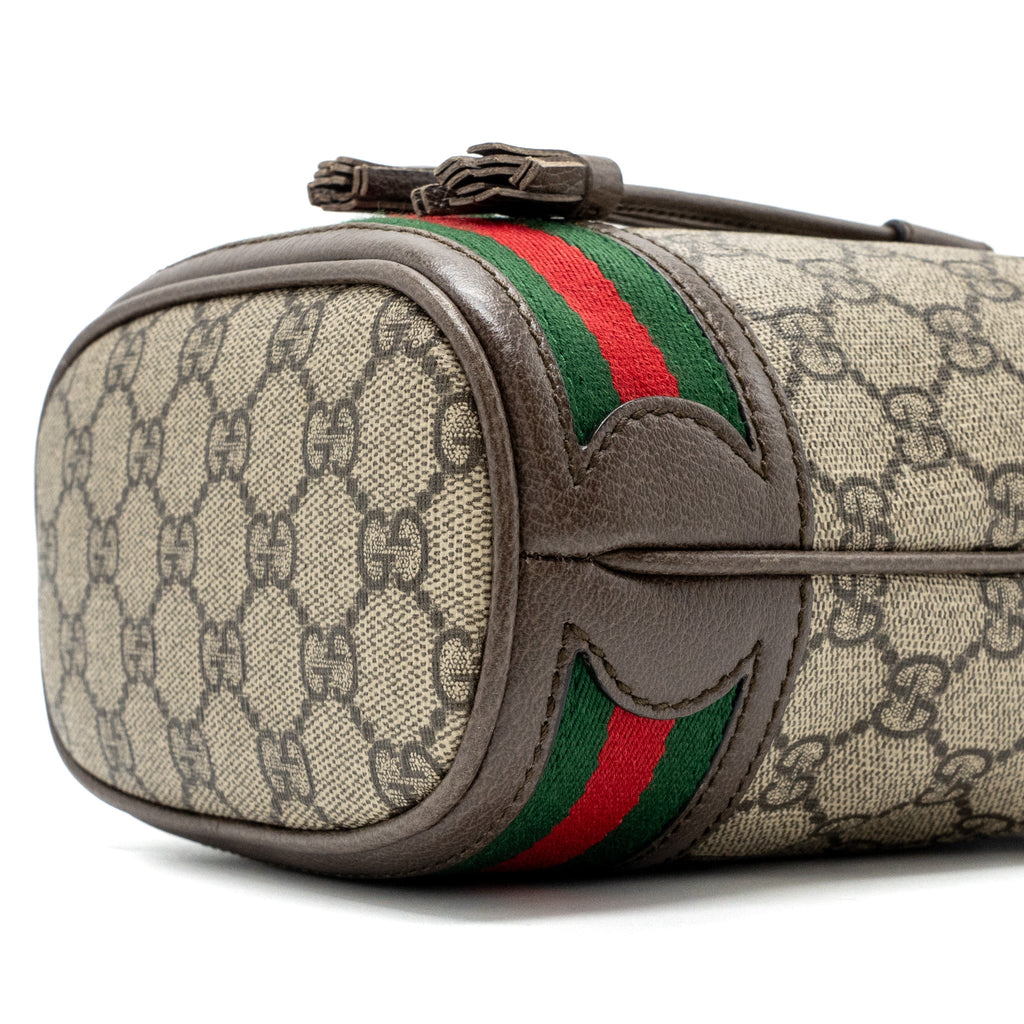GUCCI OPHIDIA BUCKET BAG GG SUPREME CANVAS GHW