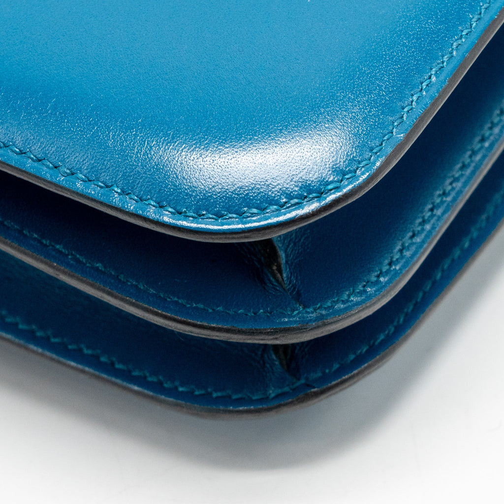 Hermes Mini Constance Tadelakt leather Blue Izmir SHW