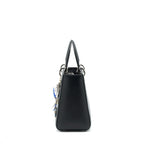 DIOR MEDIUM LADY DIOR LIMITED EDITION LAMBSKIN BLACK/MULTICOLOR SHW