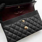 CHANEL SMALL CLASSIC DOUBLE FLAP BAG CAVIAR BLACK GHW (MICROCHIP)