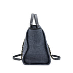 CHANEL DEAUVILLE TOTE BAG TWEED DARK GREY / BLACK LGHW (MICROCHIP)