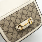 GUCCI MINI HOURSEBIT 1955 BAG GG SUPREME CANVAS/LEATHER GHW