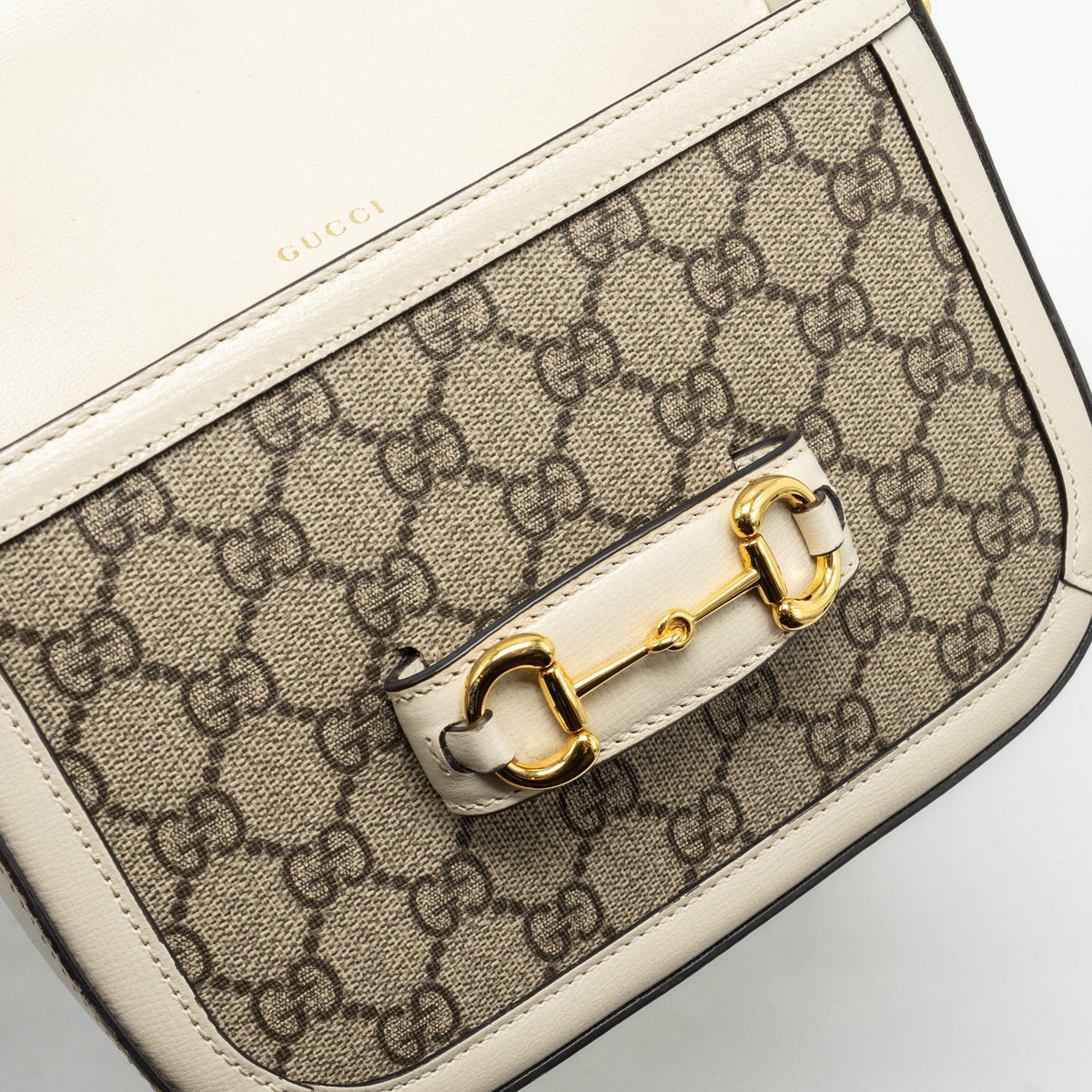 GUCCI MINI HOURSEBIT 1955 BAG GG SUPREME CANVAS/LEATHER GHW