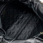 CHANEL SMALL 22 BAG CALFSKIN WITH WHITE STITCHING BLACK GHW (MICROCHIP)