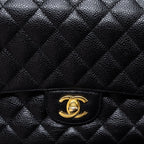 CHANEL MEDIUM CLASSIC DOUBLE FLAP BAG CAVIAR BLACK GHW