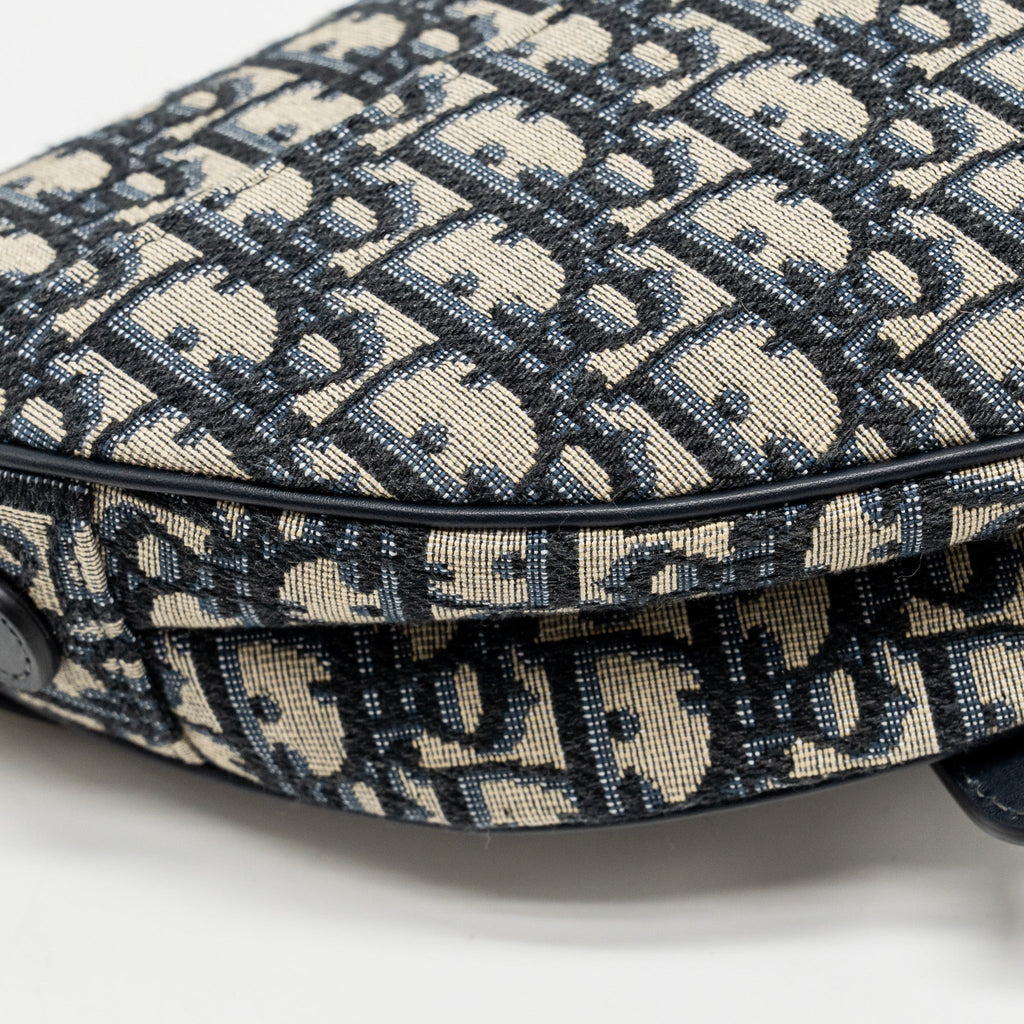 DIOR MEDIUM SADDLE BAG BLUE OBLIQUE CANVAS GHW