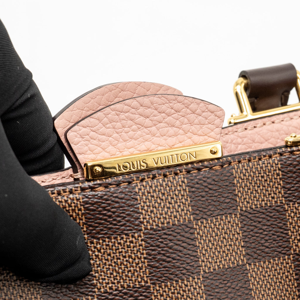 LOUIS VUITTON Brittany Bag Damier Ebene Canvas / Leather Pink GHW
