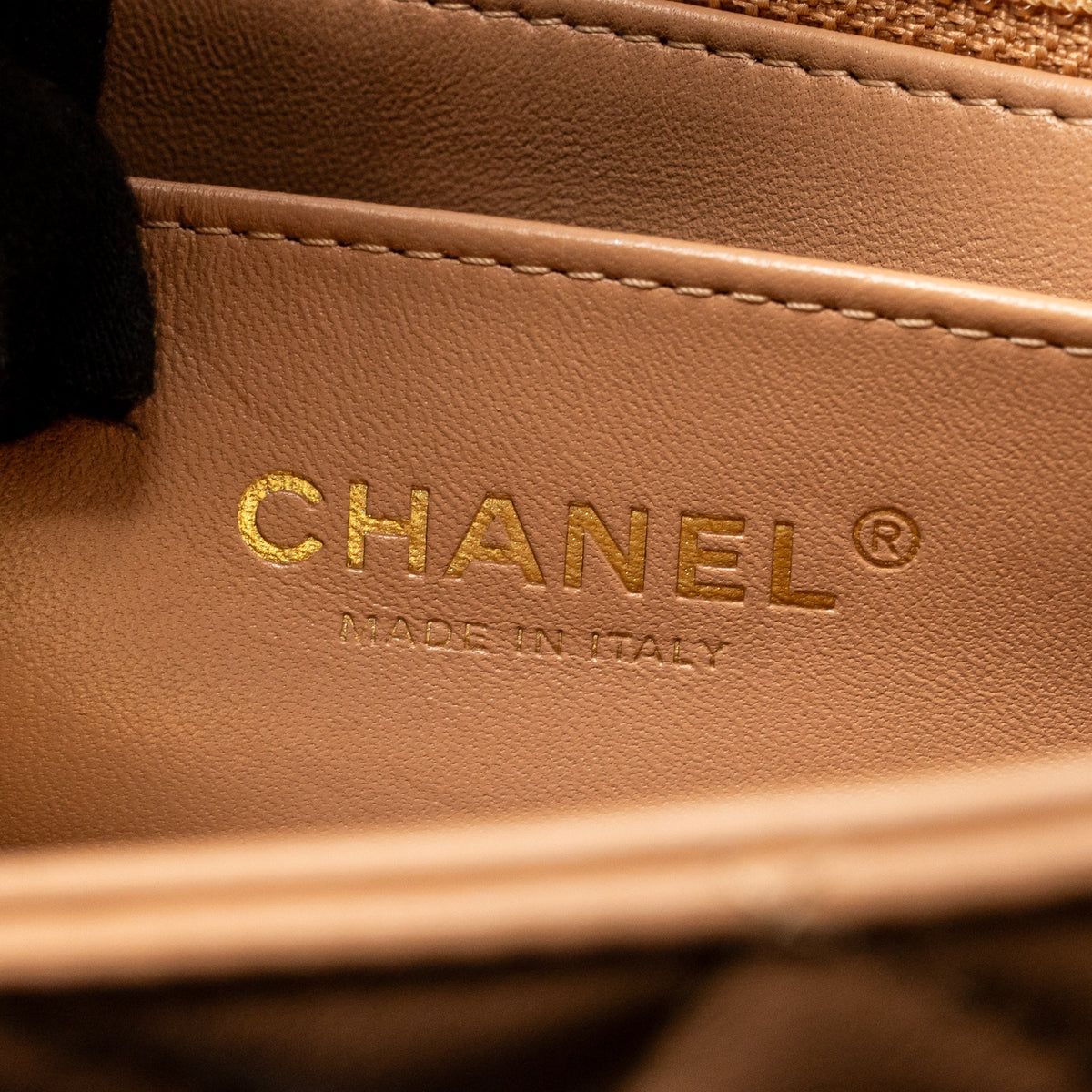 CHANEL MINI RECTANGULAR FLAP BAG LAMBSKIN CARAMEL LGHW (MICROCHIP)