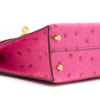 Hermes Mini Kelly Sellier Special Order Ostrich 5J Fuchsia Pink/Purple GHW