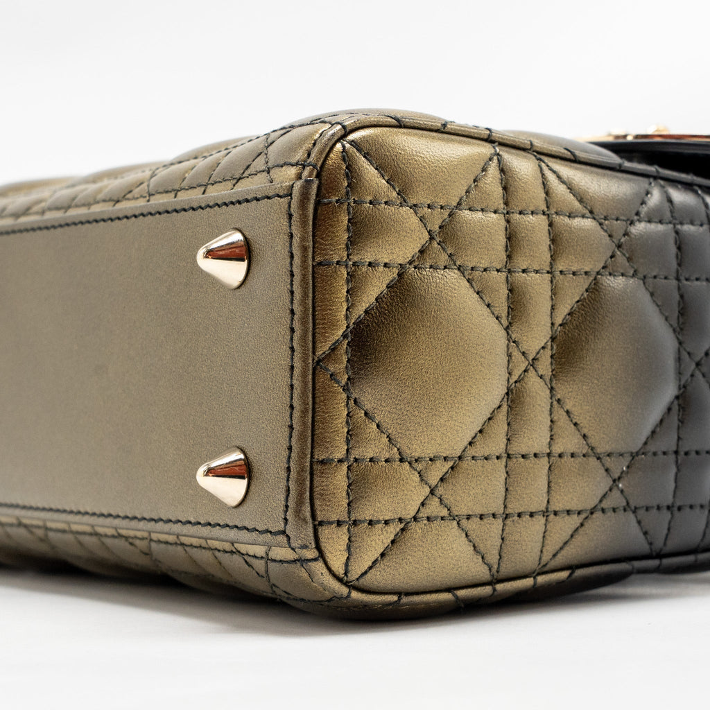 DIOR SMALL LADY DIOR LAMBSKIN BLACK / GOLD LGHW