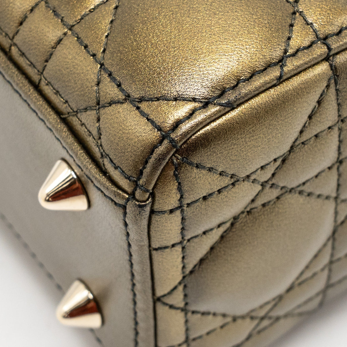 DIOR SMALL LADY DIOR LAMBSKIN BLACK / GOLD LGHW
