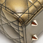 DIOR SMALL LADY DIOR LAMBSKIN BLACK / GOLD LGHW