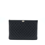 CHANEL BOY CLUTCH LAMBSKIN BLACK SHW