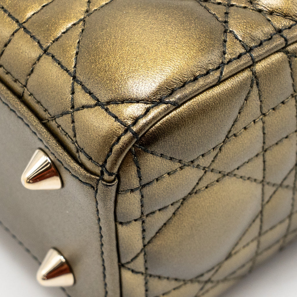 DIOR SMALL LADY DIOR LAMBSKIN BLACK / GOLD LGHW