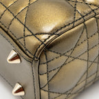 DIOR SMALL LADY DIOR LAMBSKIN BLACK / GOLD LGHW