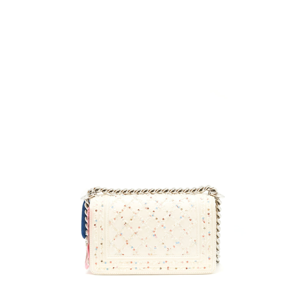 CHANEL SMALL BOY BAG LIMITED WHITE SHW