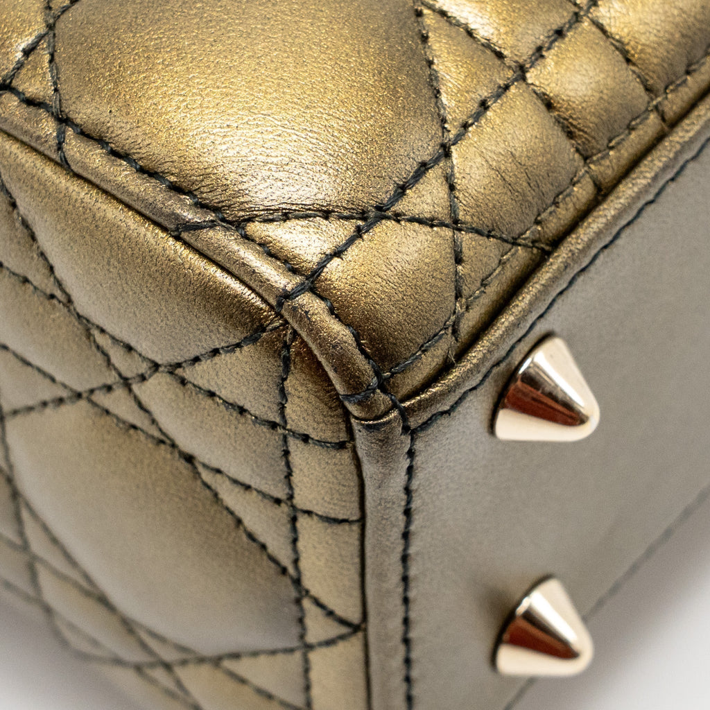 DIOR SMALL LADY DIOR LAMBSKIN BLACK / GOLD LGHW