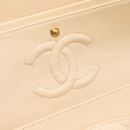 CHANEL MEDIUM CLASSIC DOUBLE FLAP BAG CAVIAR BEIGE GHW