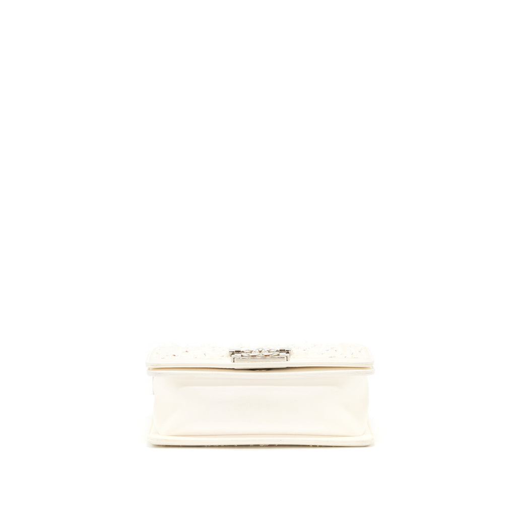 CHANEL SMALL BOY BAG LIMITED WHITE SHW