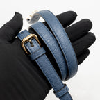 Fendi Medium Fendi First Clutch Bag Ostrich Navy Blue GHW