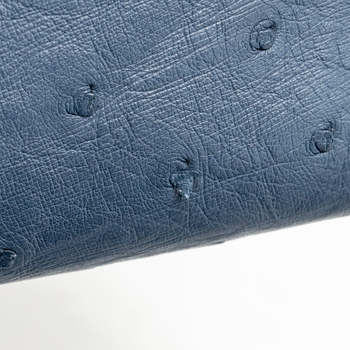 Fendi Medium Fendi First Clutch Bag Ostrich Navy Blue GHW