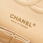 CHANEL MEDIUM CLASSIC DOUBLE FLAP BAG CAVIAR BEIGE GHW