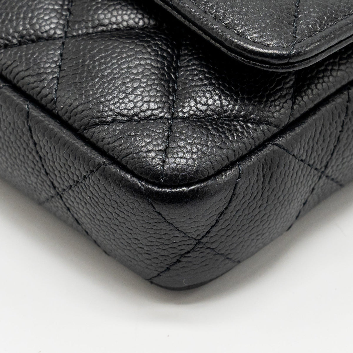 CHANEL COCO LOVE MINI FLAP WALLET WITH CHAIN CAVIAR BLACK GHW (MICROCHIP)