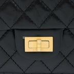 CHANEL MINI 2.55 REISSUE FLAP BAG AGED CALFSKIN BLACK BRUSHED GHW (MICROCHIP)