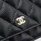 CHANEL CLASSIC WALLET ON CHAIN CAVIAR BLACK GHW (MICROCHIP)