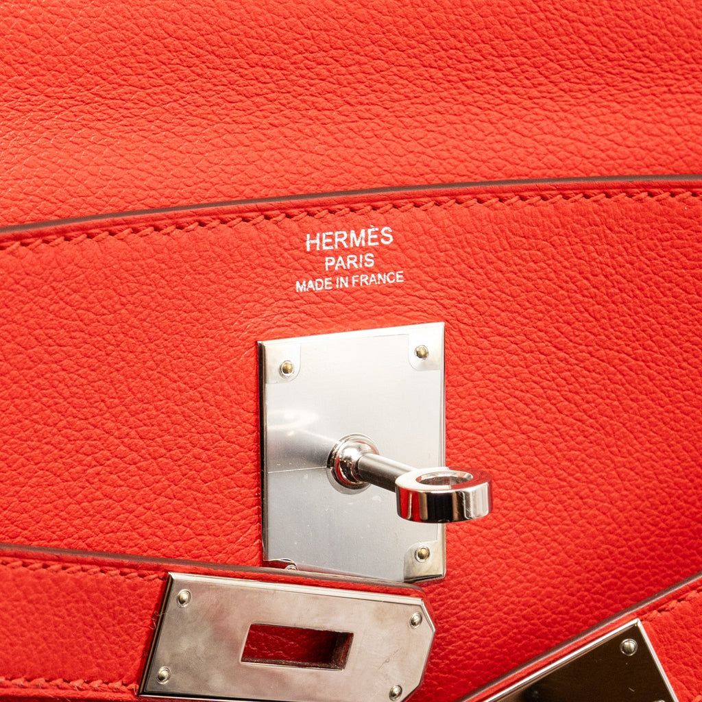 Hermes kelly 28 evercolor rouge de coeur/rouge pigment SHW