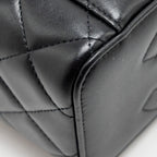 CHANEL TOP HANDLE LONG VANITY CASE LAMBSKIN BLACK LGHW (MICROCHIP)