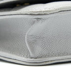CHANEL CLASSIC WALLET ON CHAIN CAVIAR LIGHT GREY LGHW (MICROCHIP)