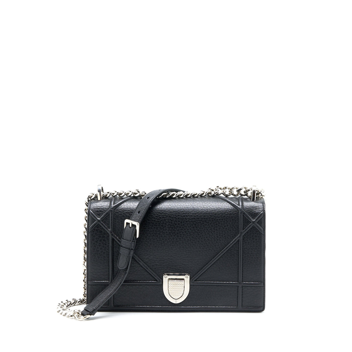 DIOR MEDIUM DIORAMA CALFSKIN BLACK SHW