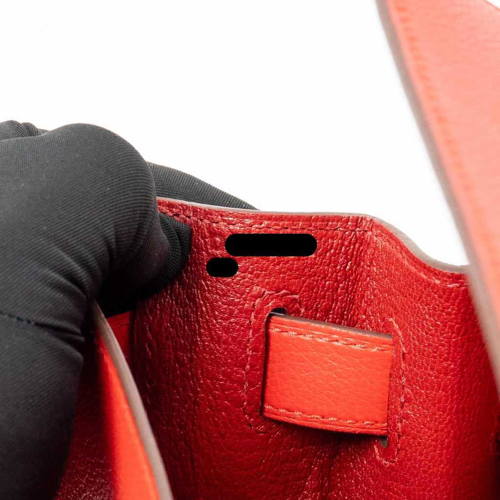Hermes kelly 28 evercolor rouge de coeur/rouge pigment SHW