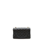 CHANEL MINI RECTANGULAR FLAP BAG LAMBSKIN BLACK LGHW (MICROCHIP)
