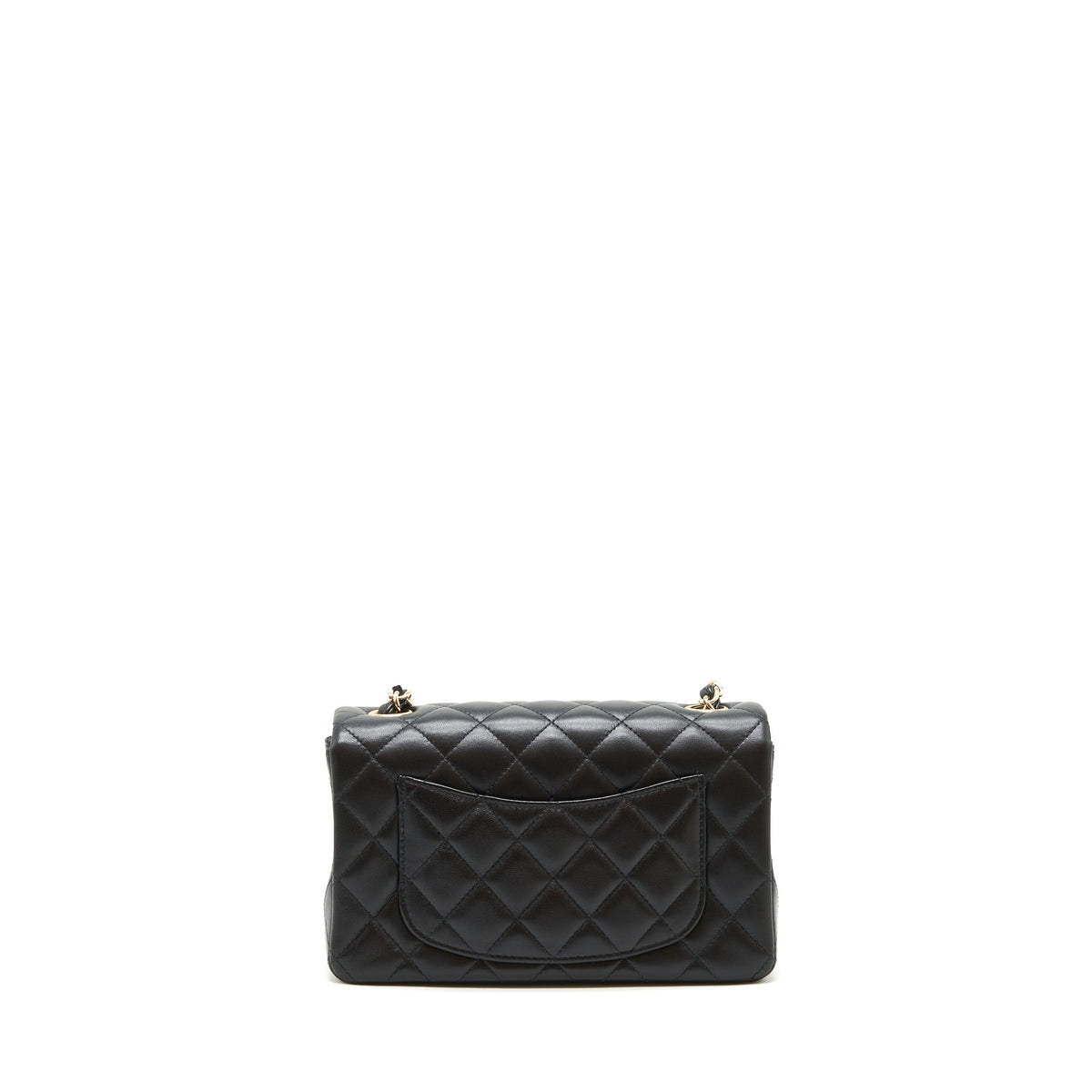 CHANEL MINI RECTANGULAR FLAP BAG LAMBSKIN BLACK LGHW (MICROCHIP)