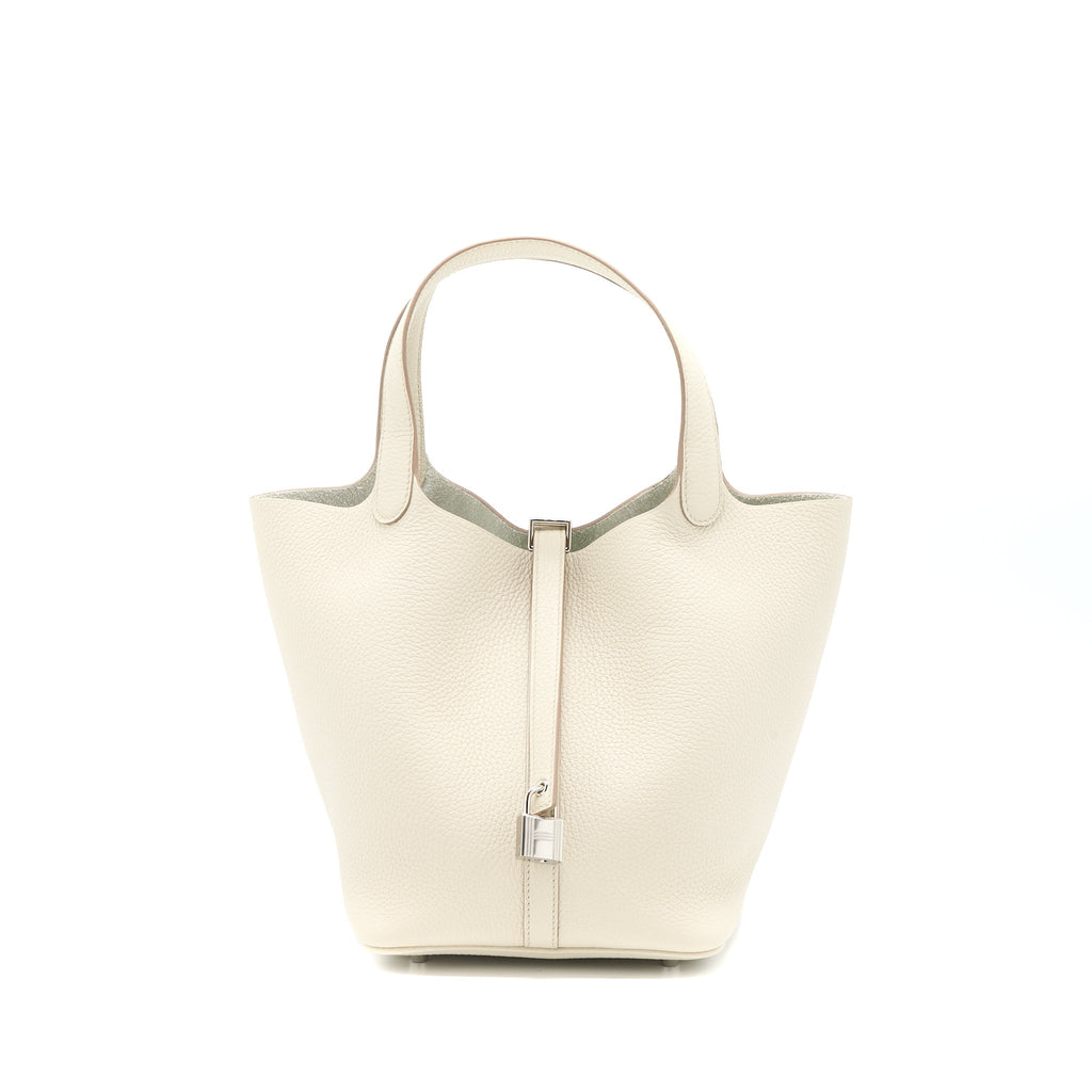 Hermes Picotin 22 Lock Bag Clemence 8L Beton SHW
