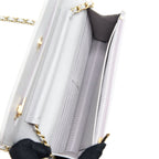 CHANEL CLASSIC WALLET ON CHAIN CAVIAR LIGHT GREY LGHW (MICROCHIP)