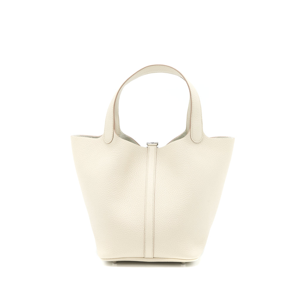 Hermes Picotin 22 Lock Bag Clemence 8L Beton SHW
