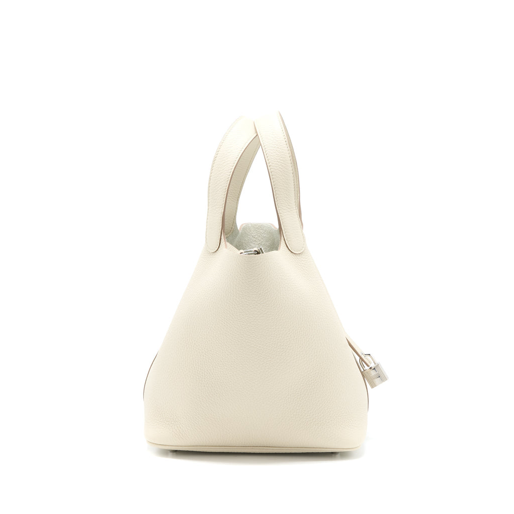 Hermes Picotin 22 Lock Bag Clemence 8L Beton SHW
