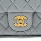 CHANEL 21B PEARL CRUSH MINI RECTANGULAR FLAP BAG LAMBSKIN GREY GHW (MICROCHIP)