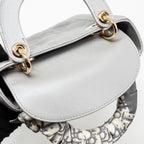 DIOR MINI LADY DIOR LAMBSKIN LIGHT GREY LGHW