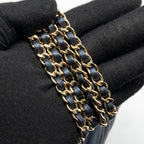 CHANEL TOP HANDLE MINI RECTANGULAR FLAP BAG LAMBSKIN NAVY LGHW (MICROCHIP)