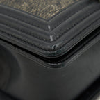 CHANEL SMALL BOY BAG LIZARD/CALFSKIN BLACK WITH RUTHENIUM HARDWARE