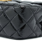 CHANEL 23C HOBO BAG SHINY CALFSKIN BLACK BRUSHED GHW (MICROCHIP)