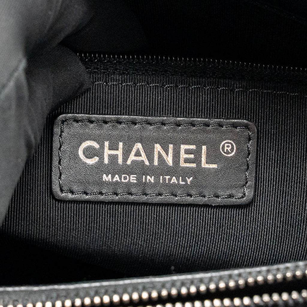 Chanel city shopping tote quilted caviar calfskin black ruthenium silver hardware