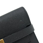 HERMES KELLY WALLET COMPACT WALLET BLACK GHW