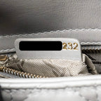 DIOR MINI LADY DIOR LAMBSKIN LIGHT GREY LGHW