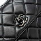 CHANEL SMALL TRENDY CC FLAP BAG LAMBSKIN SO BLACK(MICROCHIP)