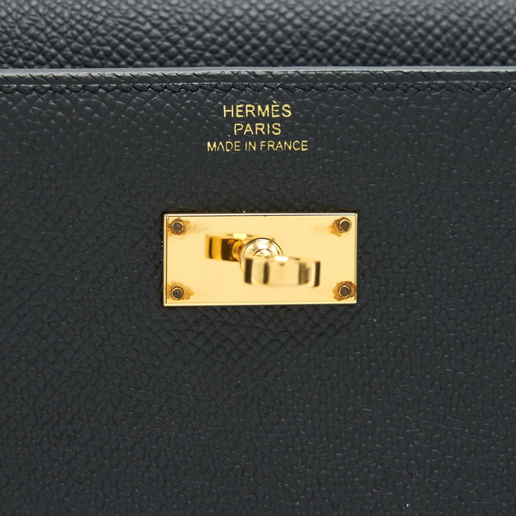 HERMES KELLY WALLET COMPACT WALLET BLACK GHW